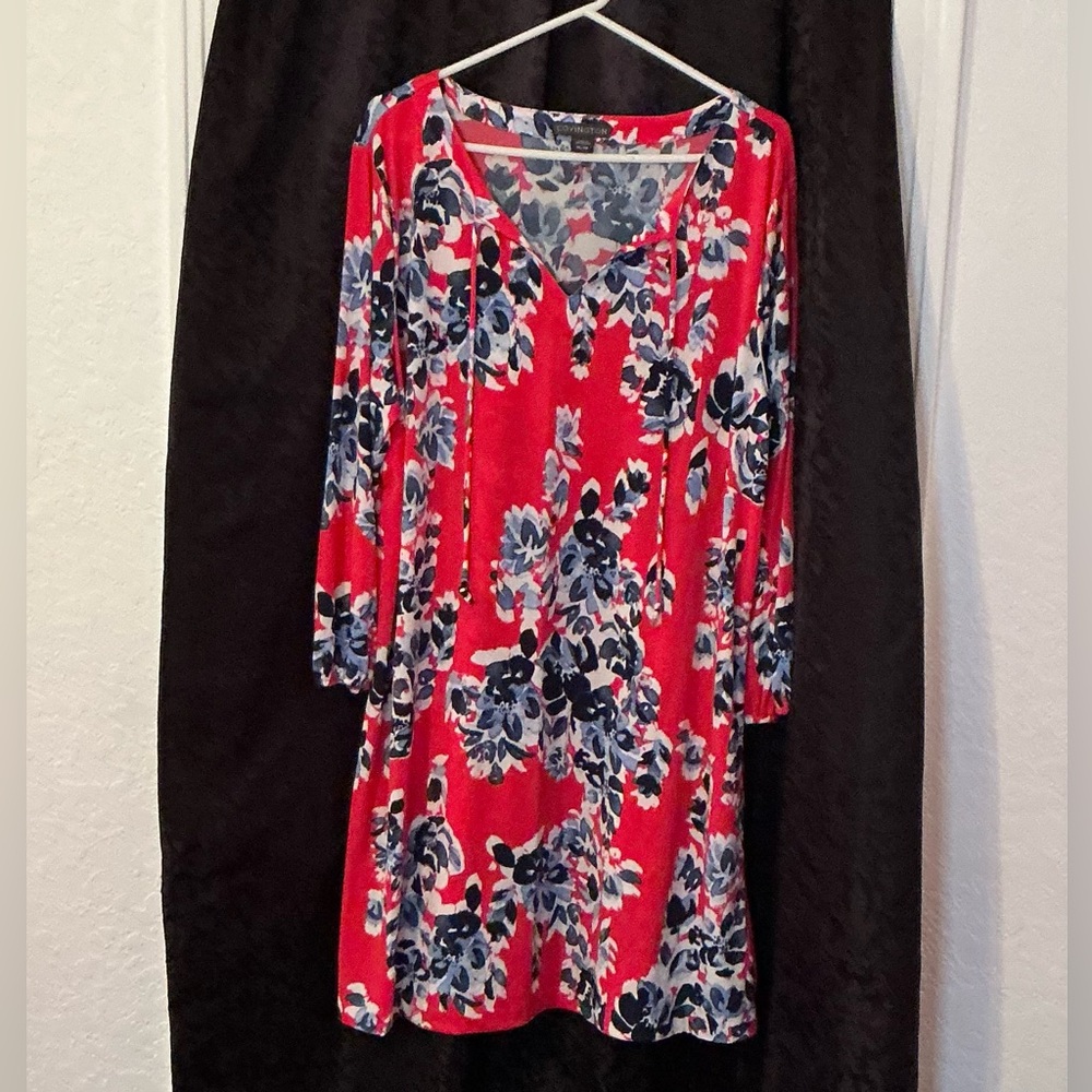 Floral Red and Blue Dress
